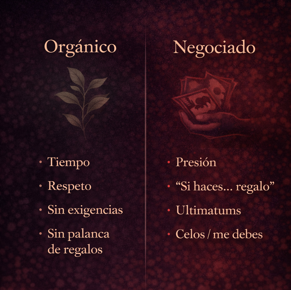 Comparación: coqueteo orgánico versus coqueteo negociado en tu live