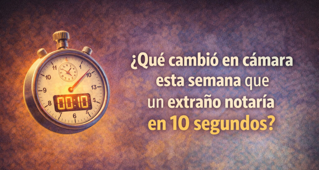 Prueba de los 10 segundos para streamers: cronómetro y pregunta clave—¿qué cambió en cámara esta semana que un desconocido notaría en 10 segundos?