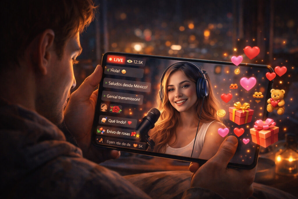 espectador viendo una transmision en vivo