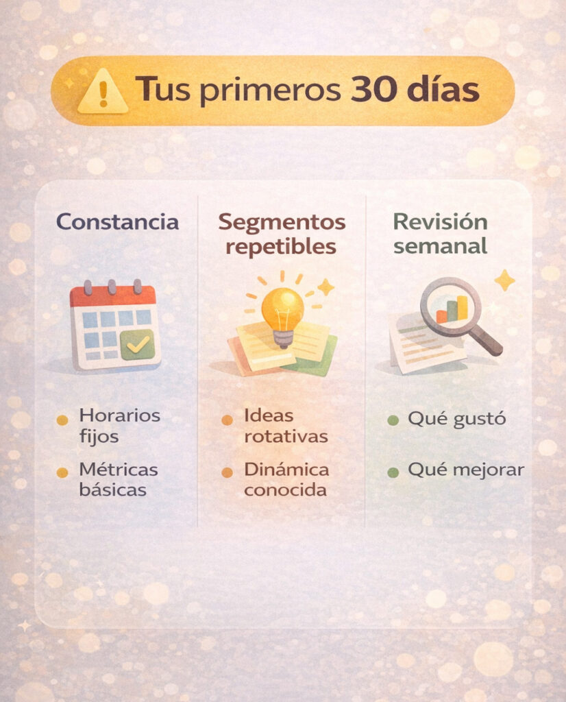 plan simple para los primeros 30 dias de streaming