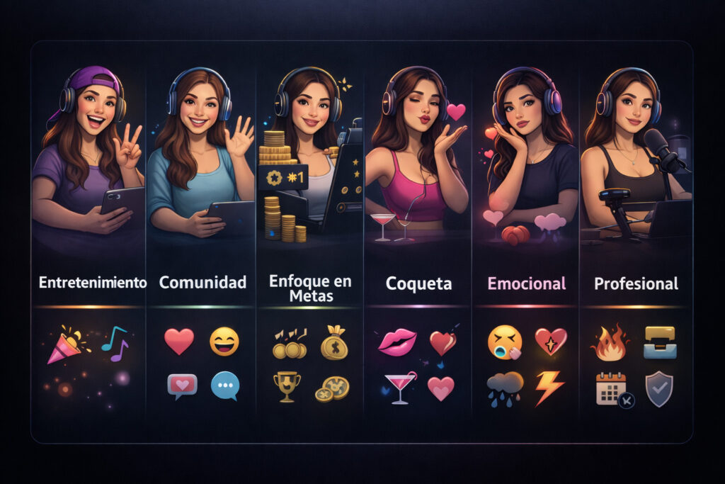 siete arquetipos de streamers femeninas